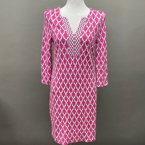 Crown & Ivy Women's Shift Dress Size Small Pink White Black Multicolor - Picture 1 of 9